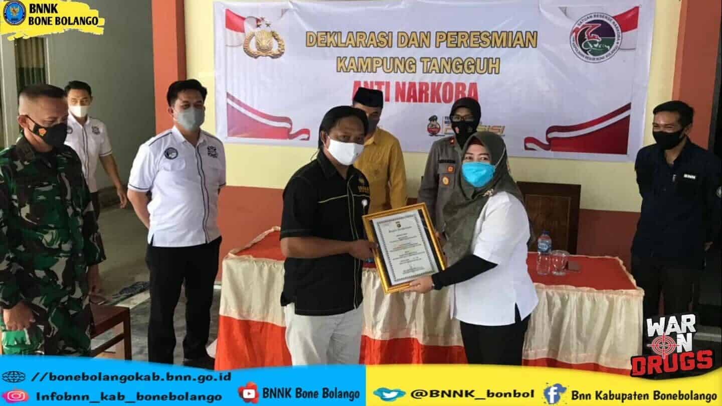 Kepala BNNK Bone Bolango Hadiri Pembentukkan Kampung Tangguh Anti Narkoba Desa Alale